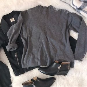H&M Gray Mock Neck Boxy Sweater